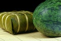 Fresh water melon and rice cake Royalty Free Stock Photo