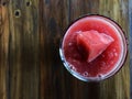 Fresh Water Melon Shake on the wooden table Royalty Free Stock Photo