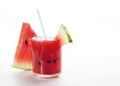 Fresh water melon smoothie on on a white background