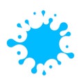 Fresh water splash vector icon. White blot, drop illustration. Water logo template. Blue paint sign design. Royalty Free Stock Photo