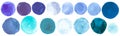 Fresh Watercolor Dots. Graphic Hand Paint Splash on Paper. Ink Rounds Elements. Grunge Blue Watercolor Dots. Abstract Royalty Free Stock Photo