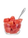 Fresh watermelon bowl with spoon Royalty Free Stock Photo