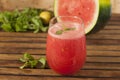 Fresh watermelon juice with mint leaf Royalty Free Stock Photo