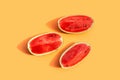 Fresh watermelon on orange surface Royalty Free Stock Photo