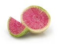 Fresh Watermelon radish with slice isolated Royalty Free Stock Photo