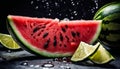 Fresh Watermelon Slice with Lime
