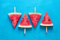 Fresh watermelon slices on sticks Royalty Free Stock Photo