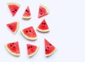 Fresh watermelon slices on white background Royalty Free Stock Photo