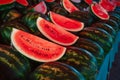 Fresh watermelons trading in the Turkish market