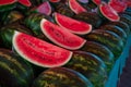 Fresh watermelons trading in the Turkish market