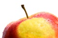 A fresh wet apple on white background Royalty Free Stock Photo