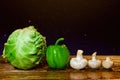 Fresh wet vegetables and mushrooms Royalty Free Stock Photo