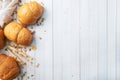 Fresh wheat bread rolls. Rolls for a hot dog or hamburger. White background copy space.