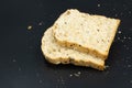 Fresh wheat bread slice isolated on black background Royalty Free Stock Photo