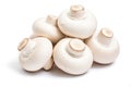 Fresh White Button Mushrooms Isolated on White Background Royalty Free Stock Photo