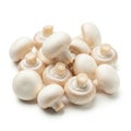Fresh white button mushrooms in a loose pile on a plain background Royalty Free Stock Photo