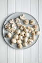 Fresh white champignon mushrooms Royalty Free Stock Photo