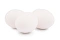 Fresh white chicken eggs in a store-bought papier-mache package, isolate on a white background Royalty Free Stock Photo