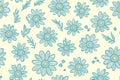 Fresh, white daisies on light pastel background. Daisy flower generative ai seamless texture. Beautiful flower pattern Royalty Free Stock Photo