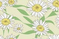 Fresh, white daisies on light pastel background. Daisy flower generative ai seamless texture. Beautiful flower pattern Royalty Free Stock Photo