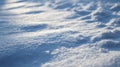 Fresh white snow surface with soft reflection of sunlight, winter frost and cold weather Royalty Free Stock Photo
