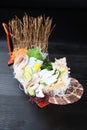 Fresh white squid sashimi boat Royalty Free Stock Photo