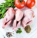 Fresh whole bird of quail Royalty Free Stock Photo