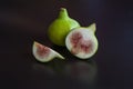 Fresh figs on a black board Royalty Free Stock Photo