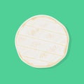 Fresh whole cylinder of camembert de Normandie cheese, top view. Vector illustration.