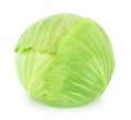 Fresh whole green cabbage isolated on a white background Royalty Free Stock Photo