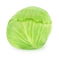 Fresh whole green cabbage isolated on a white background. Royalty Free Stock Photo