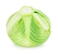 Fresh whole green cabbage isolated on a white background. Royalty Free Stock Photo