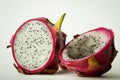 Fresh whole and half dragon fruit Royalty Free Stock Photo