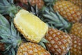 Fresh Whole Pineapple Fruits Farmers Market Royalty Free Stock Photo