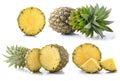 Fresh whole pineapple isolated on white background. Royalty Free Stock Photo