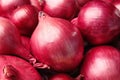 Fresh whole red onions as background Royalty Free Stock Photo