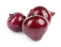 Fresh whole red onions on white Royalty Free Stock Photo