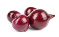 Fresh whole red onions on white Royalty Free Stock Photo