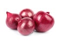 Fresh whole red onions on white Royalty Free Stock Photo