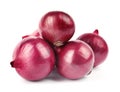 Fresh whole red onions on white Royalty Free Stock Photo