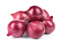 Fresh whole red onions on white Royalty Free Stock Photo