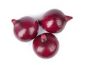 Fresh whole red onions on white background Royalty Free Stock Photo
