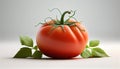 Fresh Whole Red Tomato on White Background Generative AI Royalty Free Stock Photo