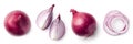 Fresh whole and sliced red onion Royalty Free Stock Photo