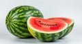 Fresh Whole Watermelon Isolated on White Background ok Royalty Free Stock Photo