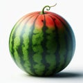 Fresh Whole Watermelon Isolated on White Background ok Royalty Free Stock Photo