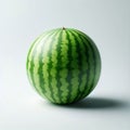 Fresh Whole Watermelon Isolated on White Background ok Royalty Free Stock Photo