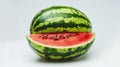 Fresh Whole Watermelon Isolated on White Background ok Royalty Free Stock Photo