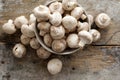 Fresh whole white button mushrooms Royalty Free Stock Photo