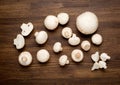 Fresh whole white button mushrooms, or agaricus Royalty Free Stock Photo